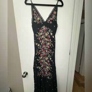 Free People Floral Black Maxi Dress